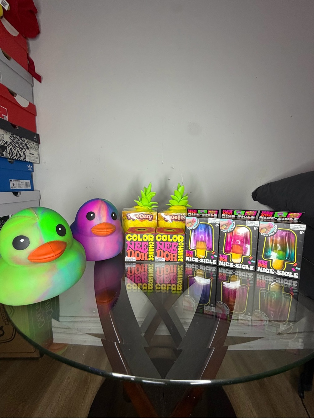 NeeDoh Niceicle & NeeDoh Color change & SQUEEEZY PINAPPLE & DUCK (Bundle of 9)